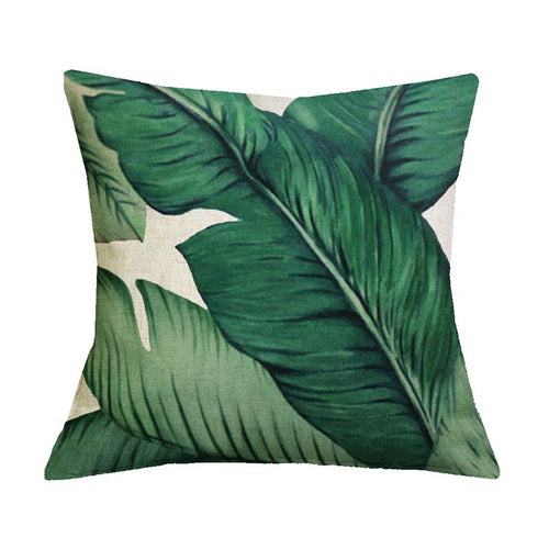 Tropical Plant Green Leaves 11 Pillow Covers