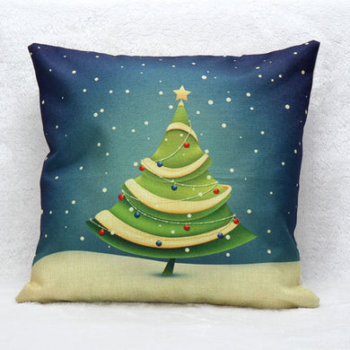 Christmas Tree Dark Blue Pillow Cover