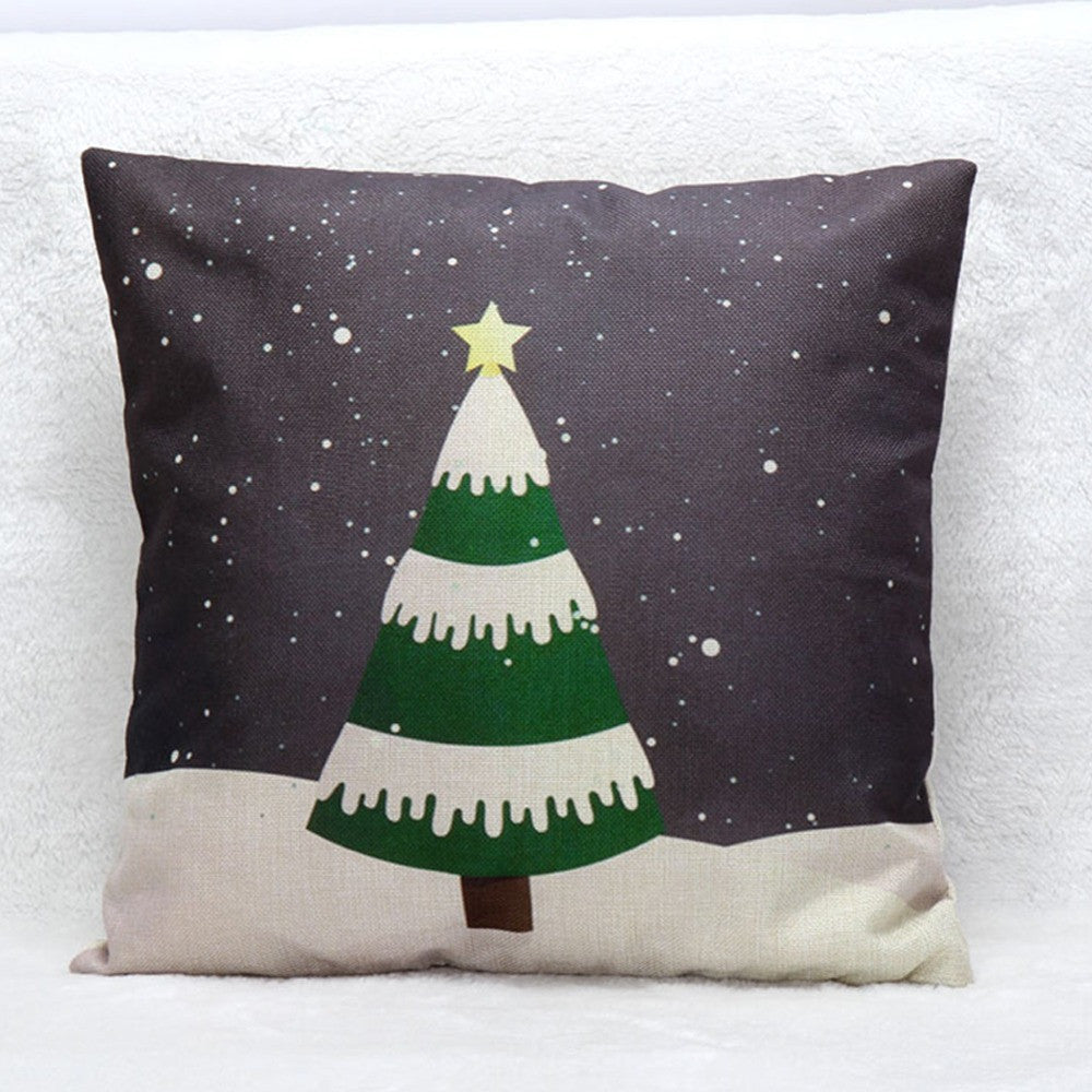 Christmas Tree Brown Pillow Cover