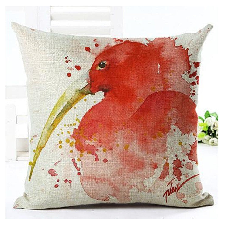 Red Birds Oil Painting Pillowcase