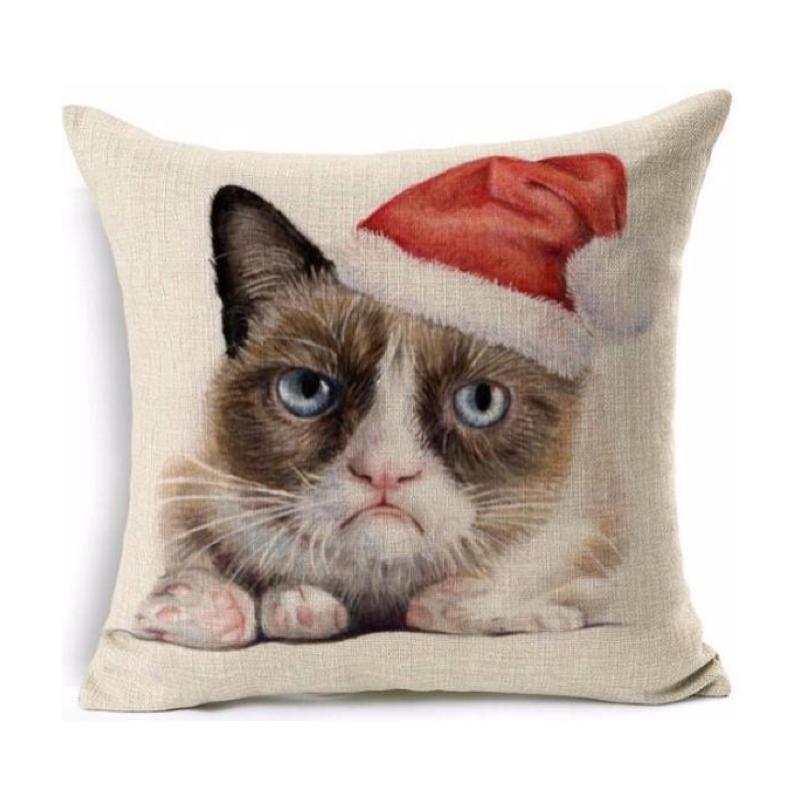 Grumpy Cat Christmas Decorative Throw Pillow Cover
