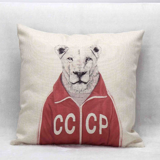 Mr. Animal Lion CCCP Pillow Cover