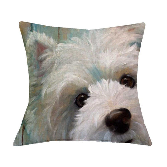 Westie West Highland White Yorkshire Terrier Pillow Cover