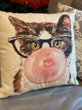 2 - Lovely Brown Cat With Pink Bubble Pillow Case