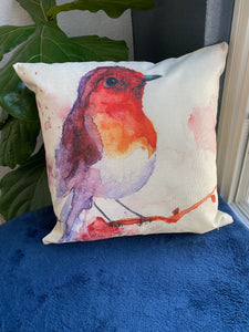 1 - Cute Red Bird Painting Decorative Pillow Case