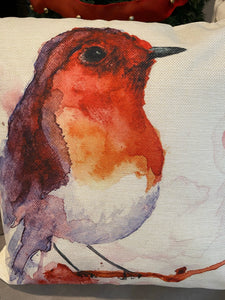 1 - Cute Red Bird Painting Decorative Pillow Case