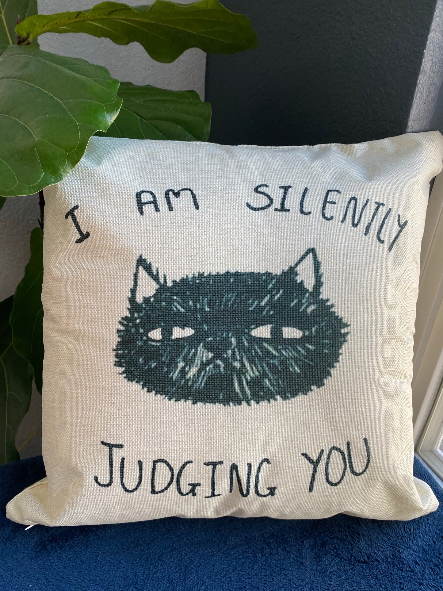 I'm Silently Judging You Black Cat Pillowcase | Throw Pillow Cover