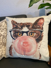 2 - Lovely Brown Cat With Pink Bubble Pillow Case