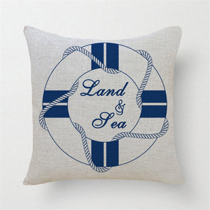 Mediterranean Navy Blue Sea Ocean Lifesaver Pillow Case