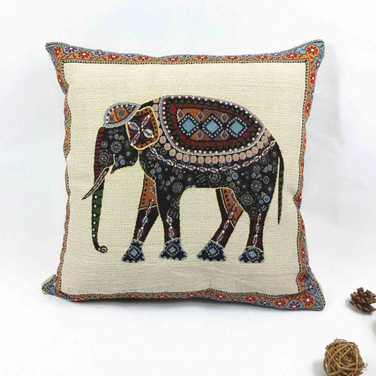 Vintage Graphic Elephant Pillow Cover