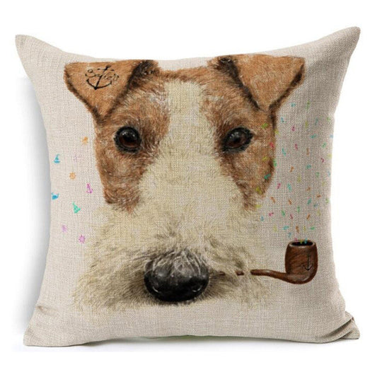 Dog Sailor With Pipe Decorative Pillowcase | Throw Pillow Cover