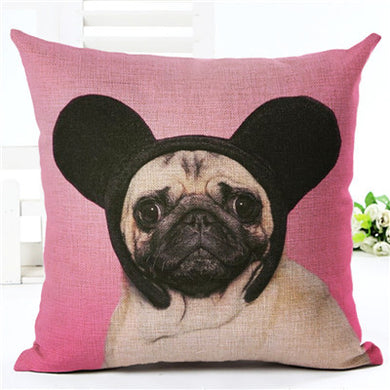 Pug Dog Mickey Mouse Pillow Cover