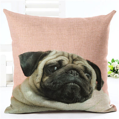 Pug Dog Pillow Cover