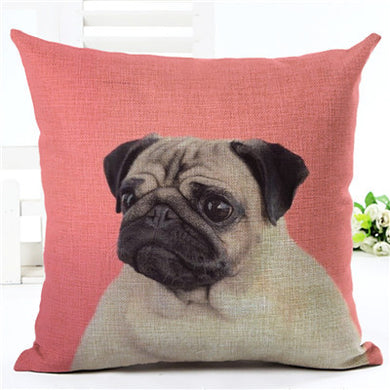 Pug Dog Pink Pillow Cover