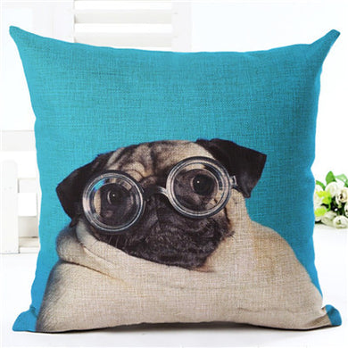 Pug Dog Pilot Pillow Cover