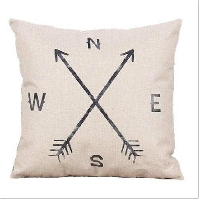 Black and White Directions With Arrow Pattern Pillowcase