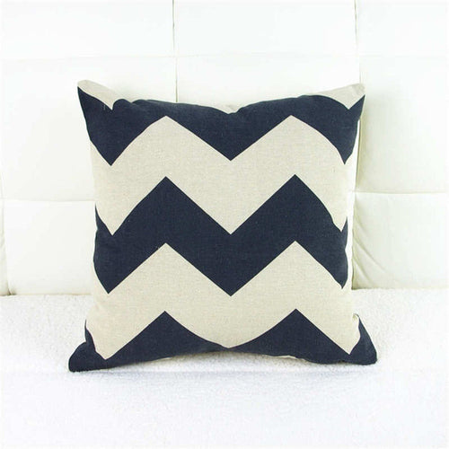 Black and White Big Wave Pattern Pillowcase