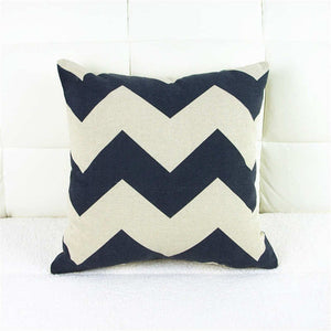 Black and White Big Wave Pattern Pillowcase