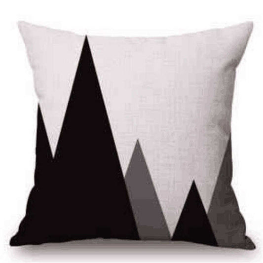 Black and White Mountain Triangle Pattern Pillowcase