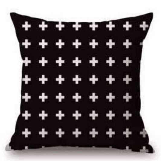 Black and White Plus Sign Pattern Pillowcase