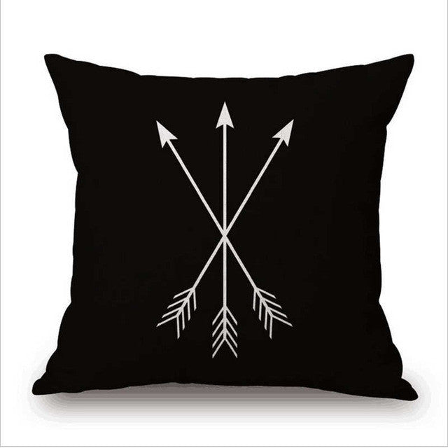 Black and White Arrow Pattern Pillowcase