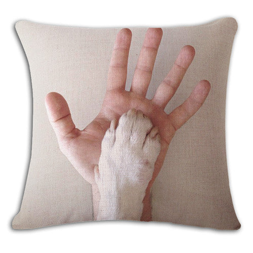Hold Hands Bull Terrier Funny Pillow Cover