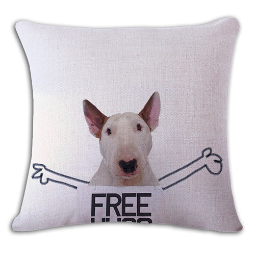 Free Hug Bull Terrier Funny Pillow Cover