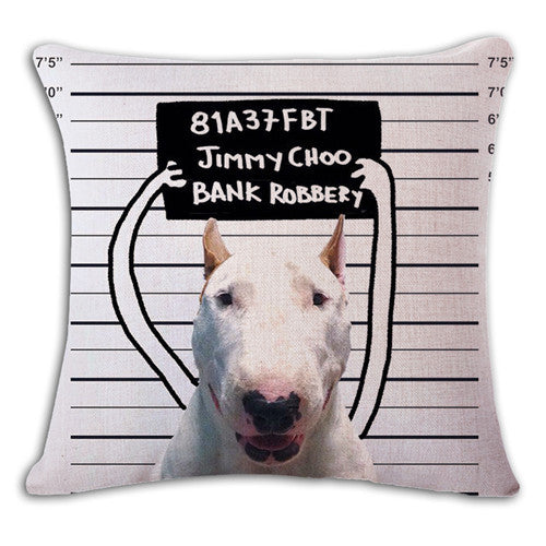 Gilty Bull Terrier Funny Pillow Cover