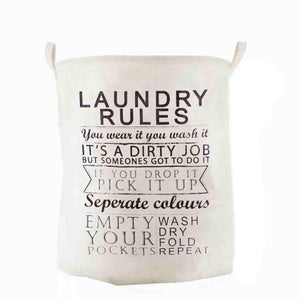 Laundry Rules Quote Foldable Laundry Basket Bag