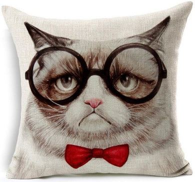 Grumpy Cat With Glass Pillow Cover