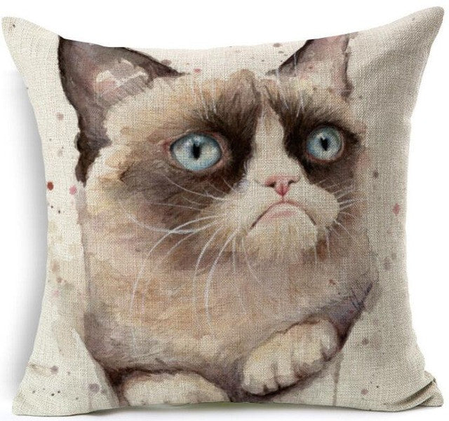 Grumpy Cat Decorative Throw Pillow Cover