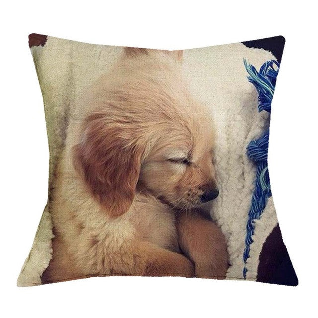 Golden Retriever Puppy With Blanket Pillow Covers