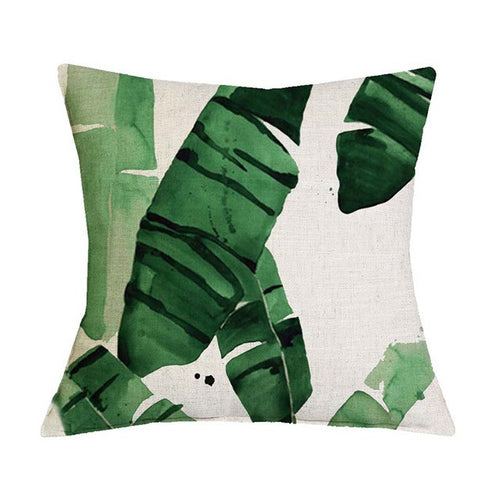 Tropical Plant Green Leaves 10 Pillow Cases