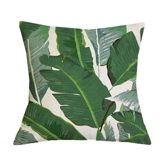 Tropical Plant Green Leaves 9 Pillow Covers