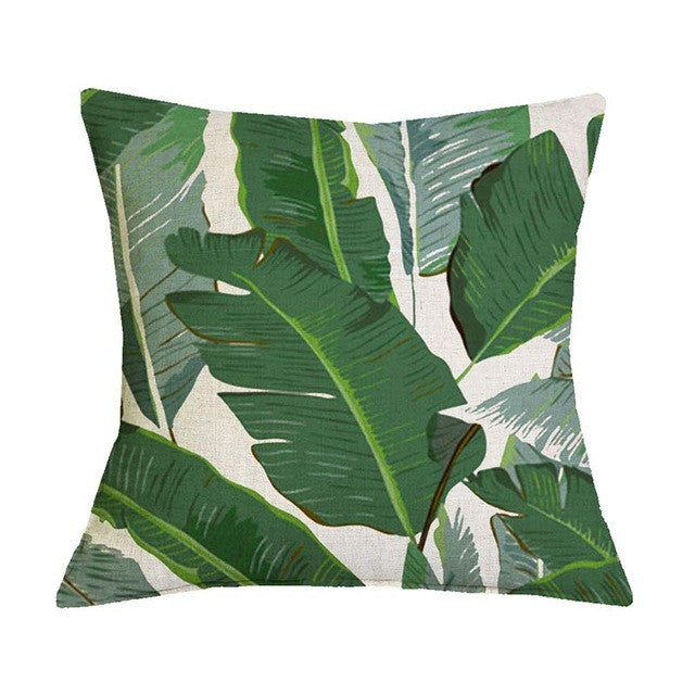 Tropical Plant Green Leaves 9 Pillow Cases