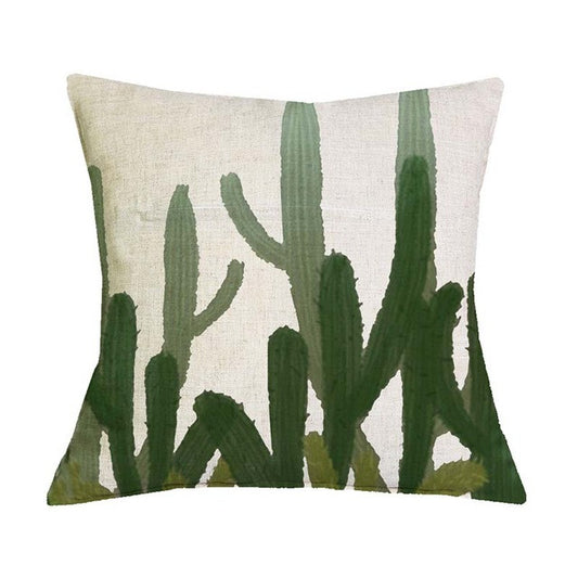 Tropical Plant Green Leaves 4 Pillow Covers