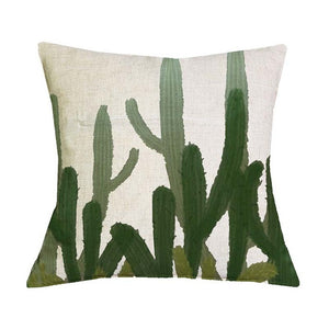 Tropical Plant Green Leaves 4 Pillow Cases
