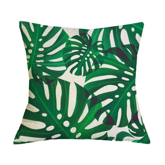 Tropical Plant Green Leaves 3 Pillow Covers
