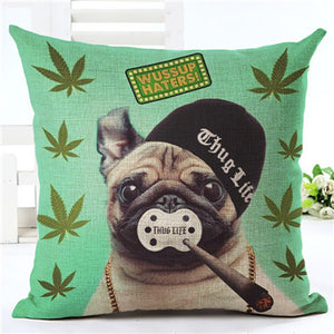 Pug Home Baby Pipe Decorative Pillow Case