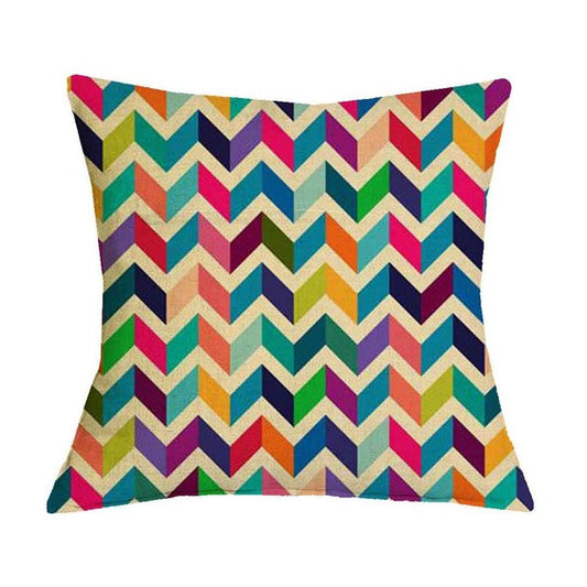 Colorful Waves Geometric Graphic Pattern Pillow Cover