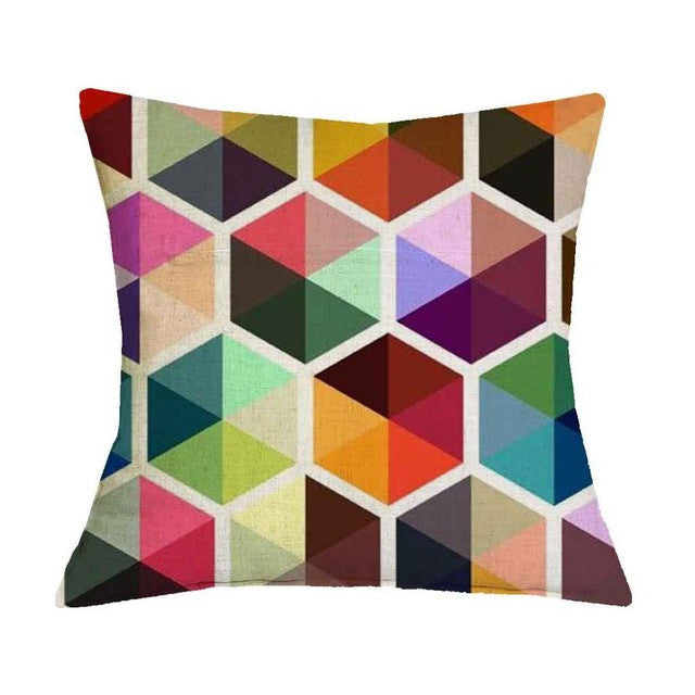 Colorful Geometric Graphic Pattern Pillow Case