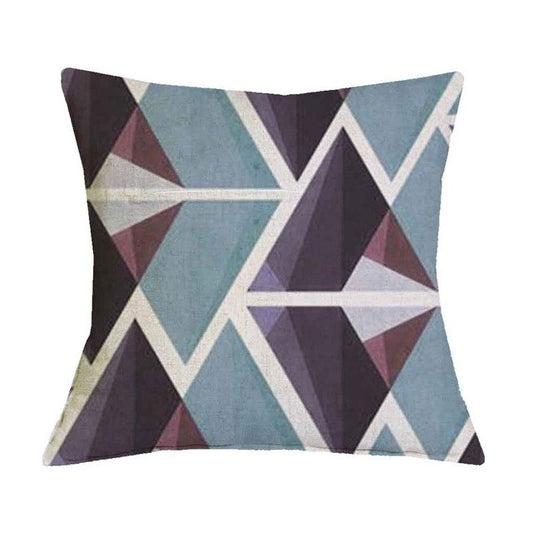 Brown and Green Geometric Pattern Pillow Cover