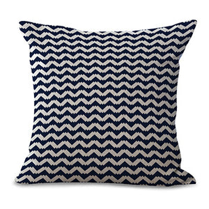Navy Ocean Waves Home Decorative Cushion Cover Throw Pillow Case