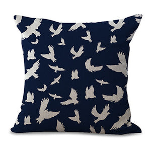 Navy Seagull Home Decorative Cushion Cover Throw Pillow Case