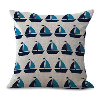 Navy Ship Sailboat Sailor Home Decorative Cushion Cover Throw Pillow Cover