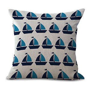 Navy Ship Sailboat Sailor Home Decorative Cushion Cover Throw Pillow Case