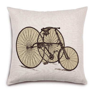 Vintage Scatch Bicycle Pillowcase
