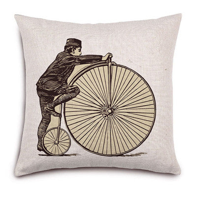 Vintage Scatch Bicycle Pillowcase