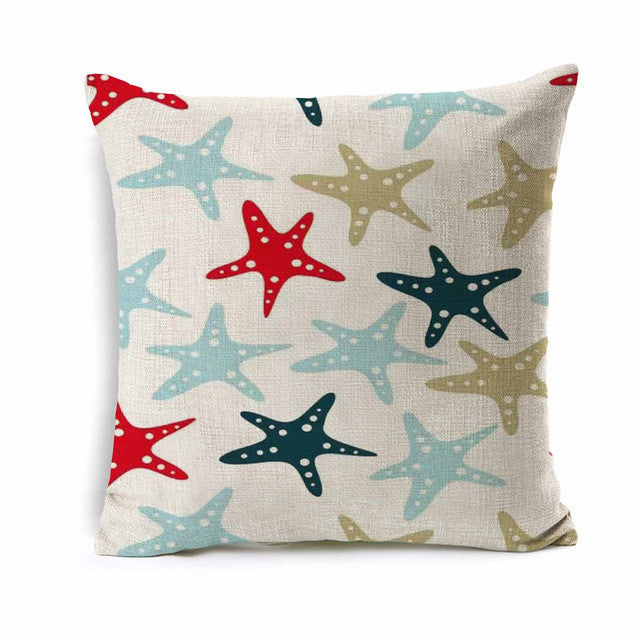 Kids Cartoon Sea Star Cushion Cover Ocean Sea Animal Throw Pillow Case