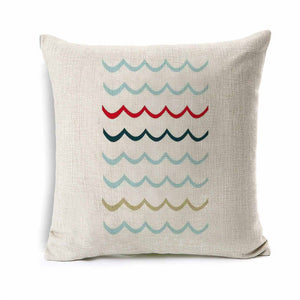Kids Cartoon Ocean Waves Cushion Cover Sea Animal Throw Pillow Case